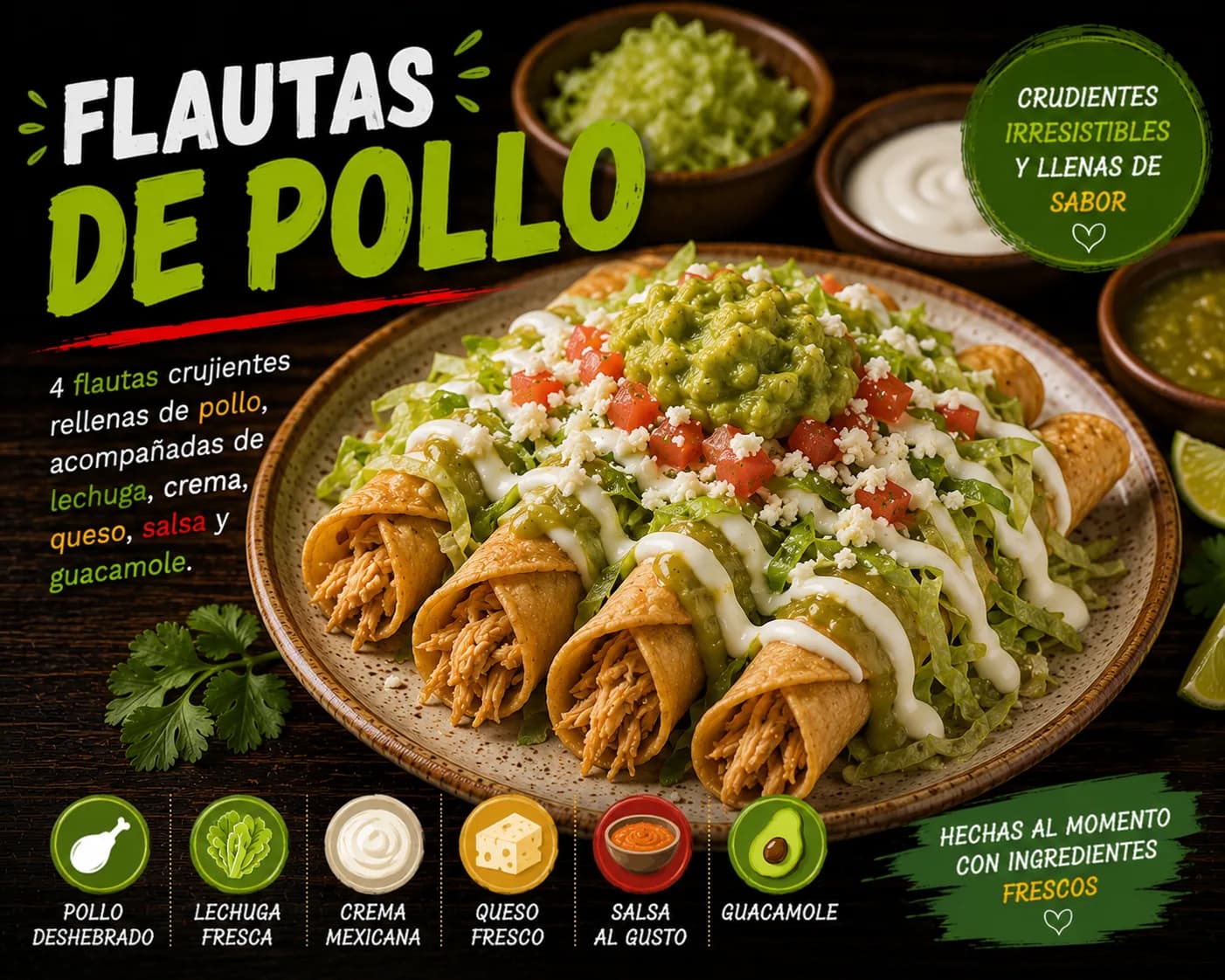Flautas de Pollo