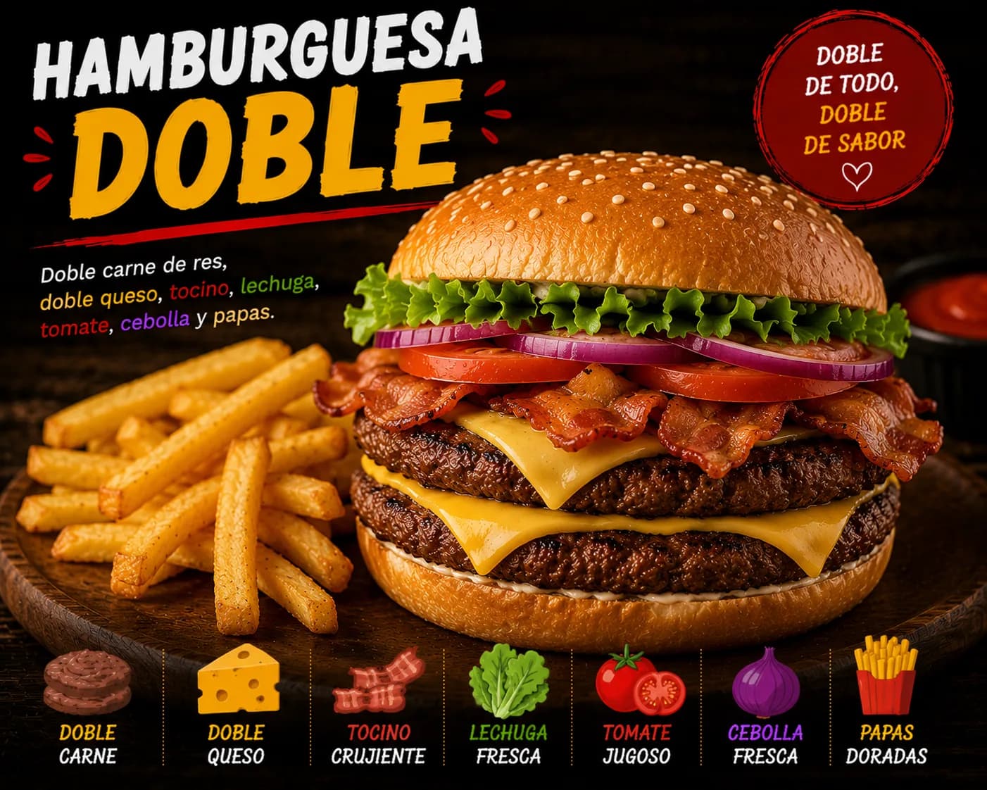 Hamburguesa Doble