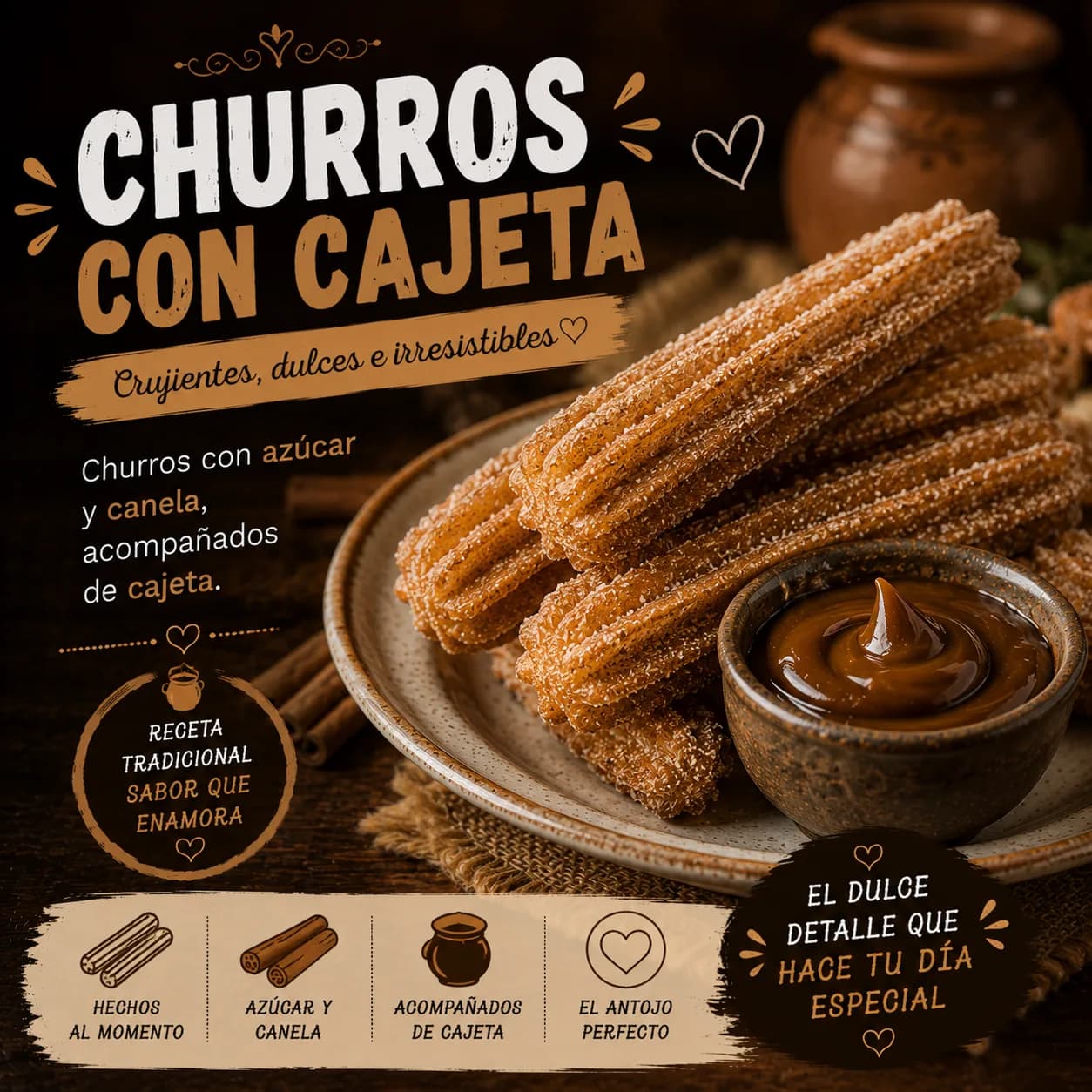 Churros con Cajeta