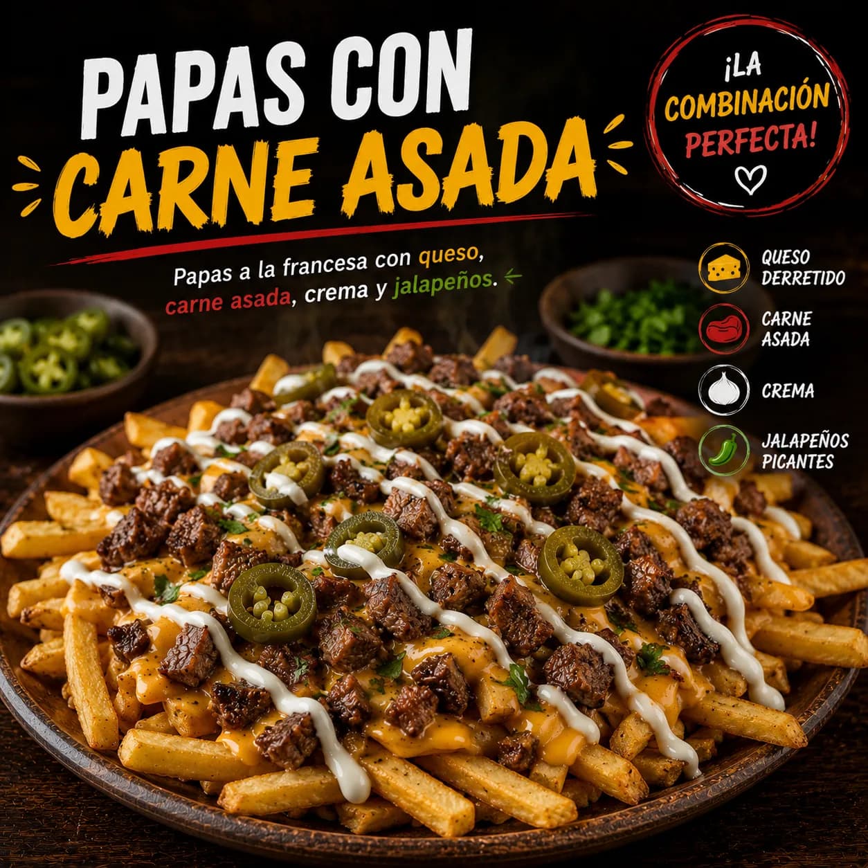 Papas con Carne Asada